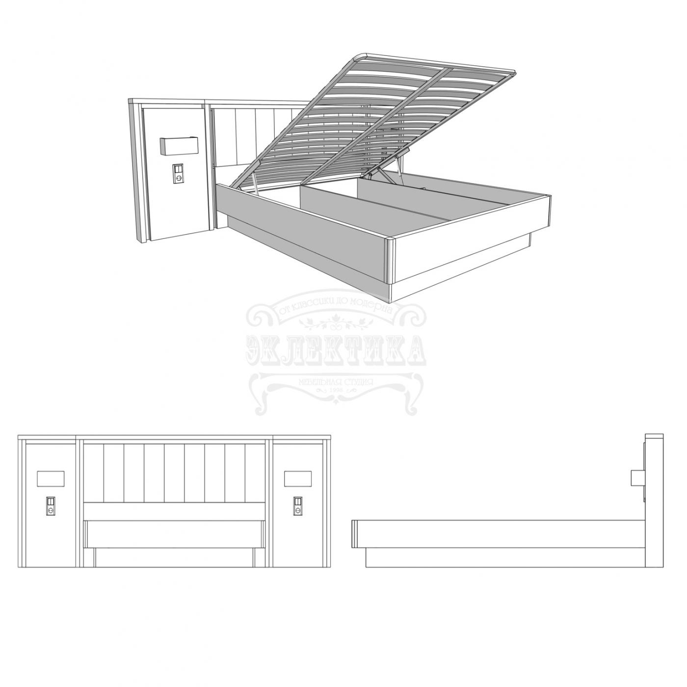 Ліжко Геометрія (з підсвіткою) 180х200см2